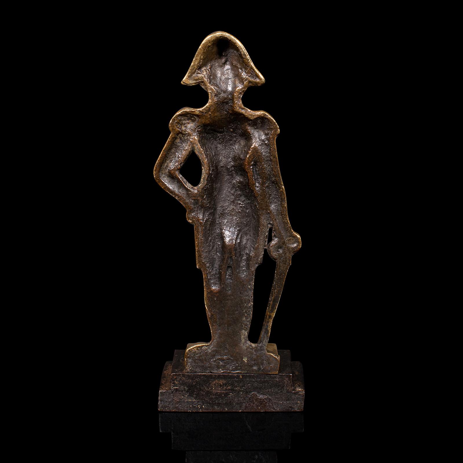 British Antique Figural Doorstop, English, Brass, Lord Nelson, Door Keep, Late Georgian For Sale