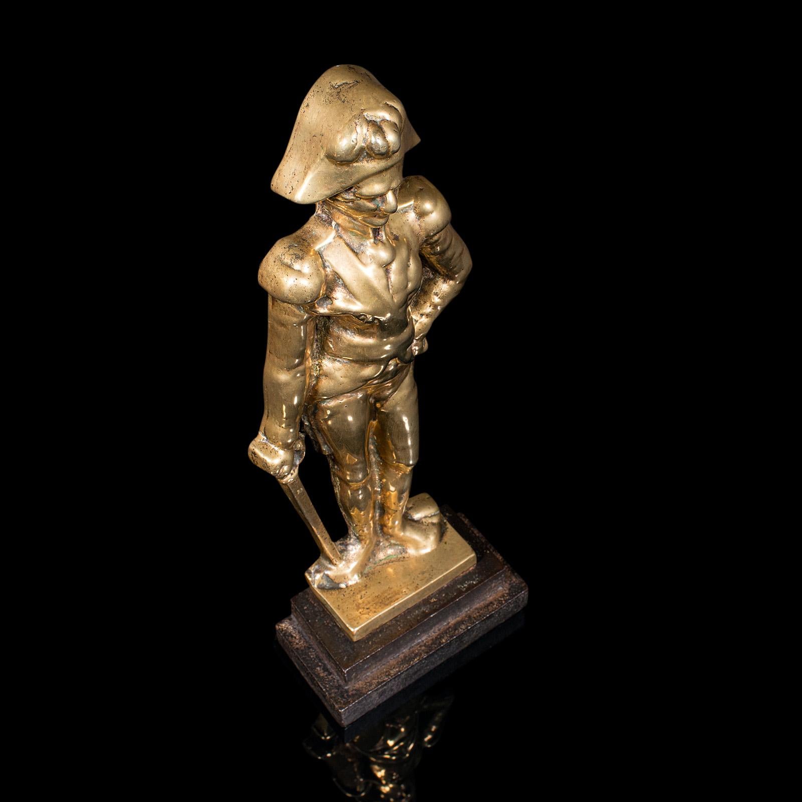 Antique Figural Doorstop, English, Brass, Lord Nelson, Door Keep, Late Georgian For Sale 1