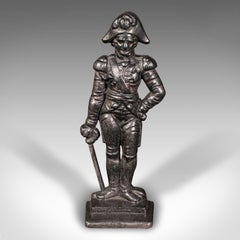Antique Figural Doorstop, English, Cast Iron, Lord Nelson Door Keeper, Regency