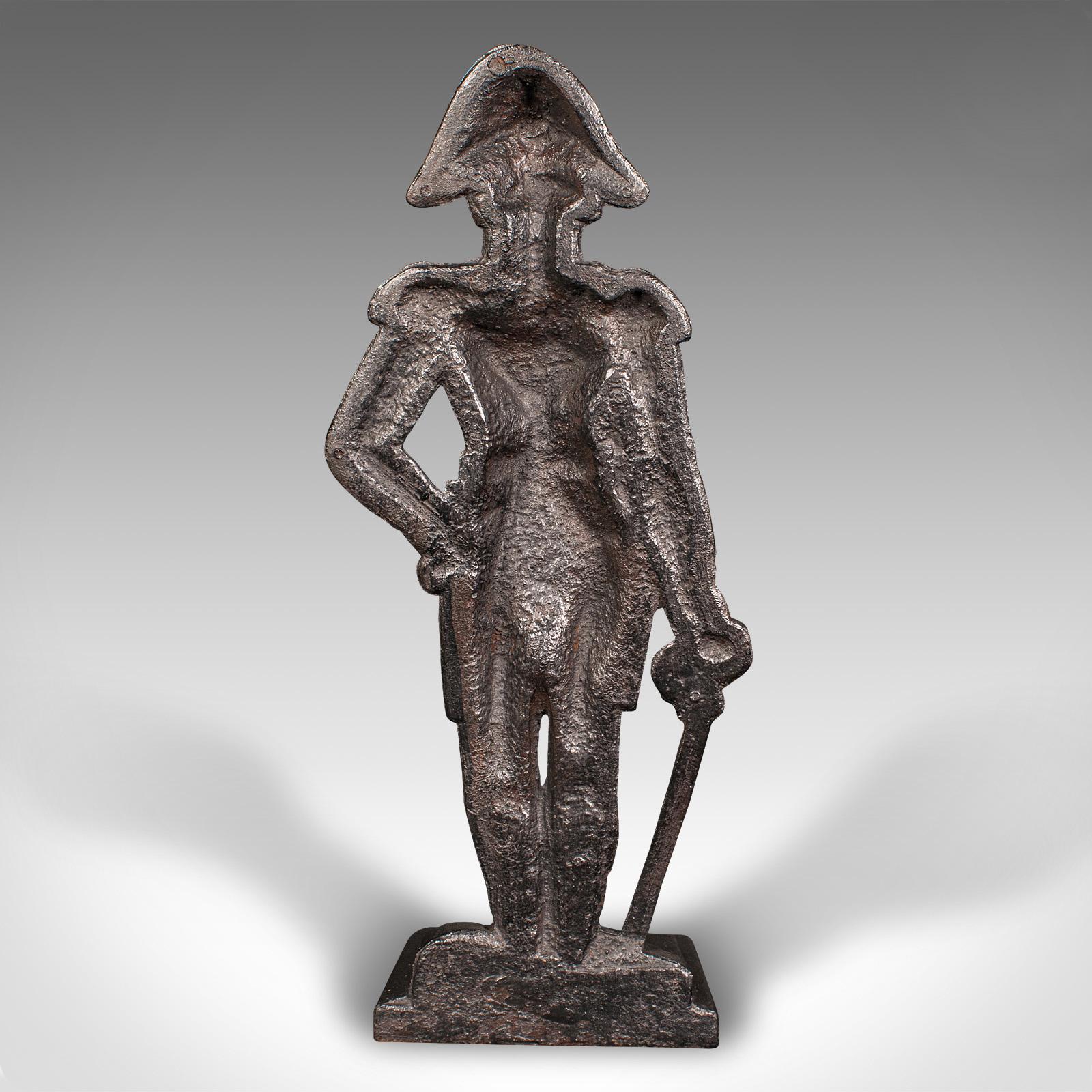 19th Century Antique Figural Doorstop, English, Cast Iron, Lord Nelson Door Keeper, Regency For Sale