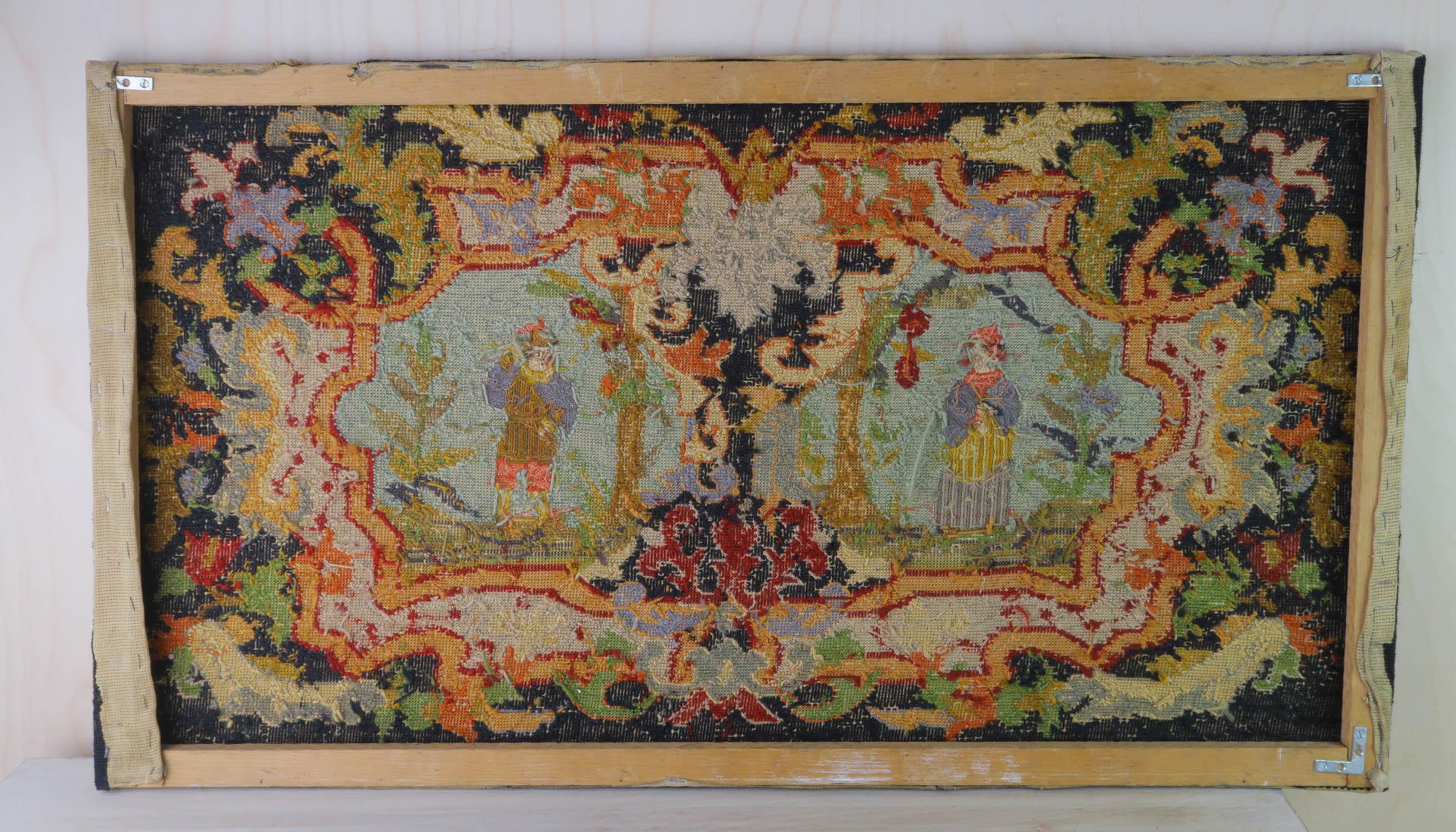 Vintage Figural Folk Art Wool Work. 20th Century 1