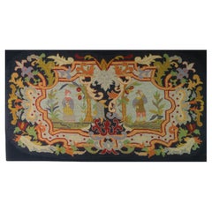 Vintage Figural Folk Art Wool Work. 20th Century