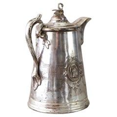Antigua jarra figurada y con pie Rogers Smith bañada en plata C1890