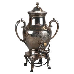 Antique Figural & Footed Silver Plated Samovar/Tea Urn C1890