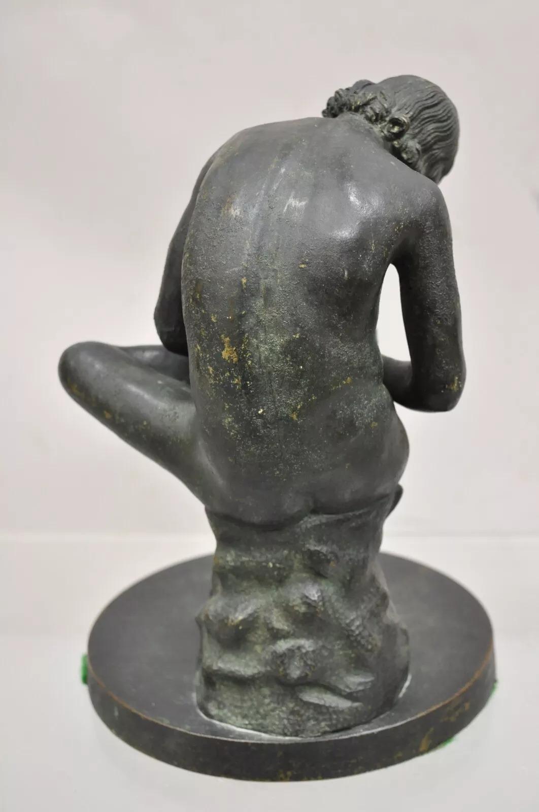 Antique French Bronze Spinario Boy With Thorn (Ragazzo Spinario con Spina) Scultura da 10,5 pollici in vendita 5