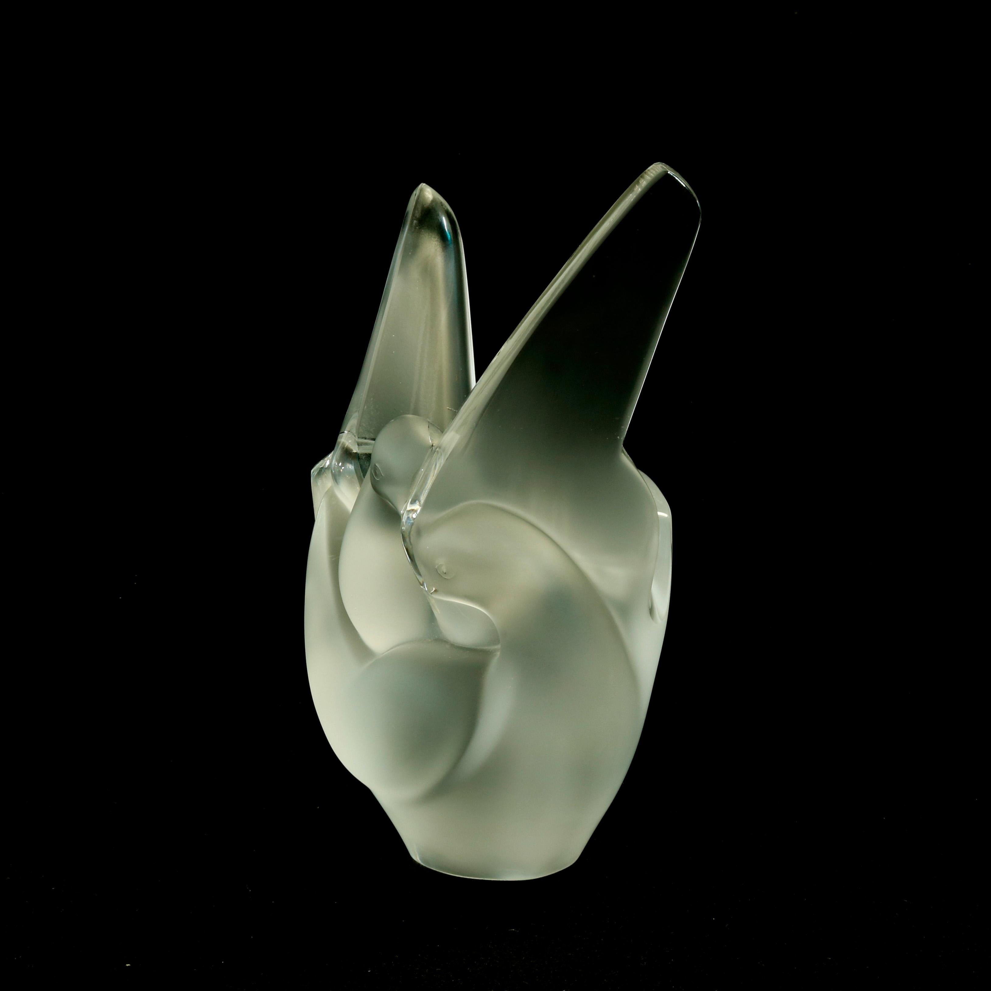 20th Century Antique Figural French Lalique Sylvie Swan Vase with Flower Frog, 20th C