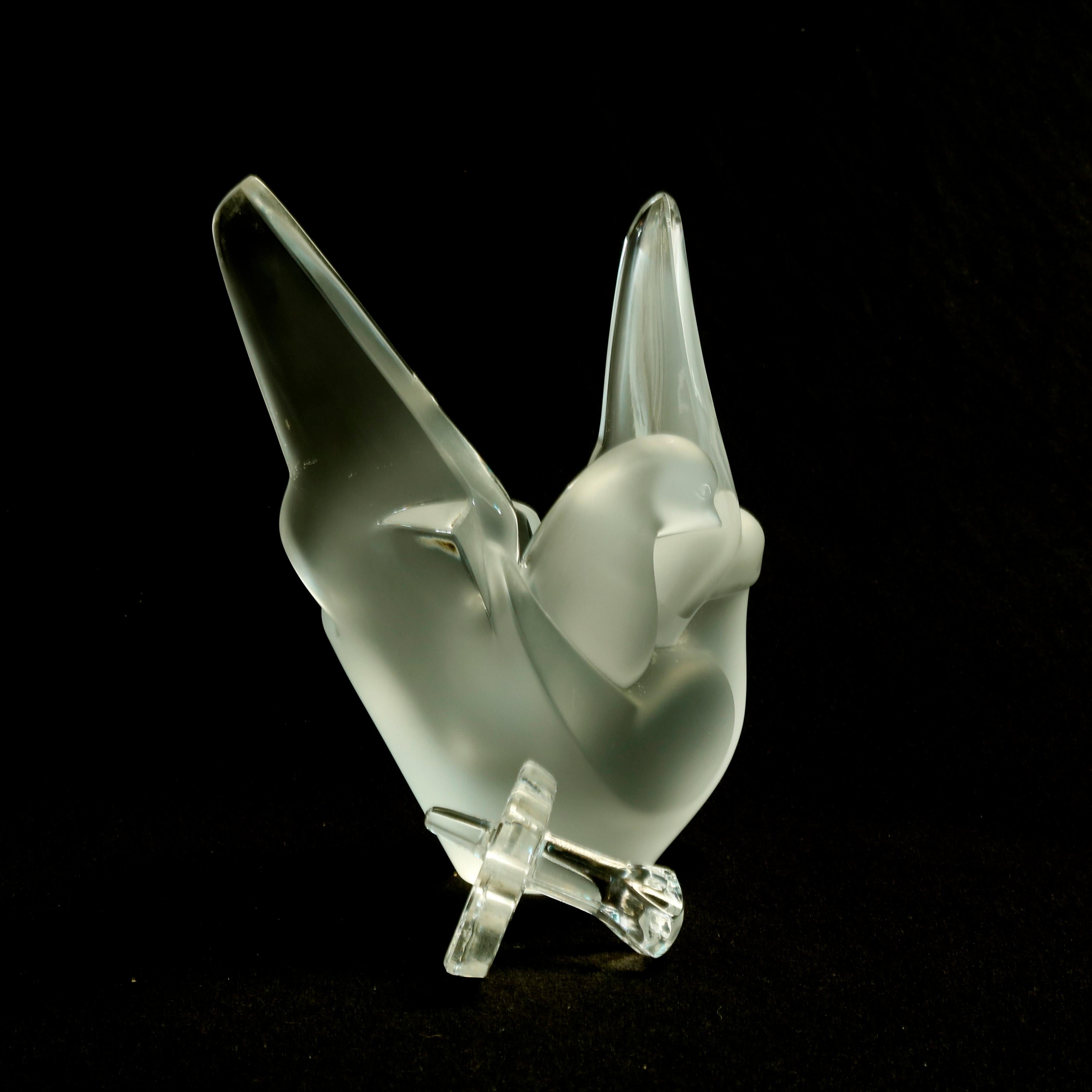 Antique Figural French Lalique Sylvie Swan Vase with Flower Frog, 20th C 2