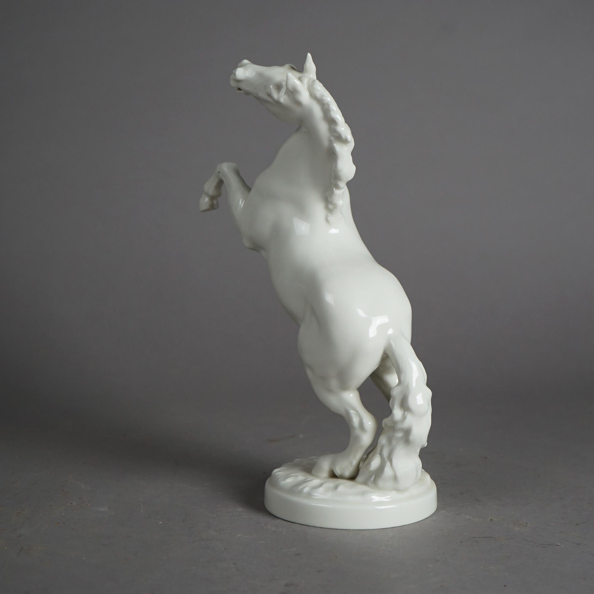 Antique Figural German Hutschenreuther Porcelain Horse Figure C1930 In Good Condition In Big Flats, NY