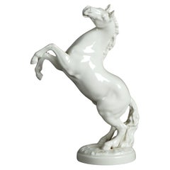Ancienne figurine de cheval allemande en porcelaine Hutschenreuther, vers 1930