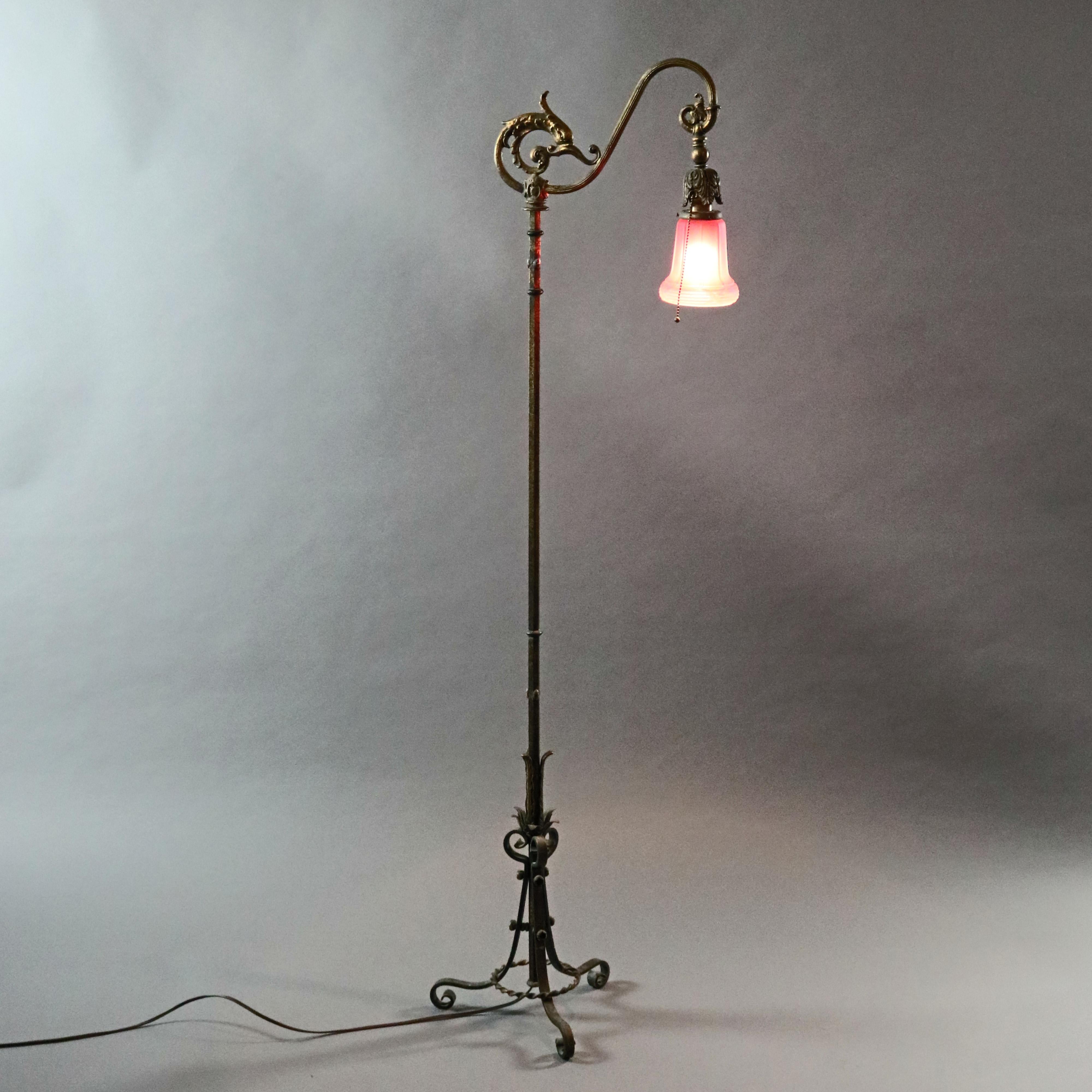 antique gooseneck floor lamp
