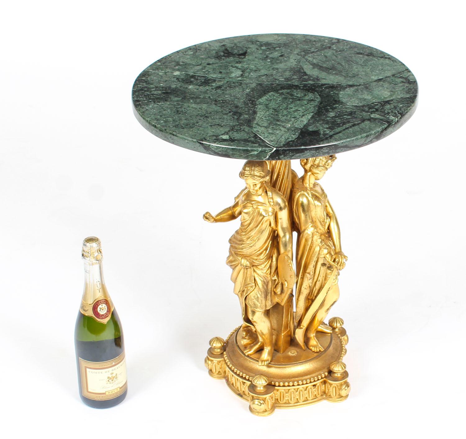 Antique Figural Group Ormolu and Marble Occasional Table 19th Century 11