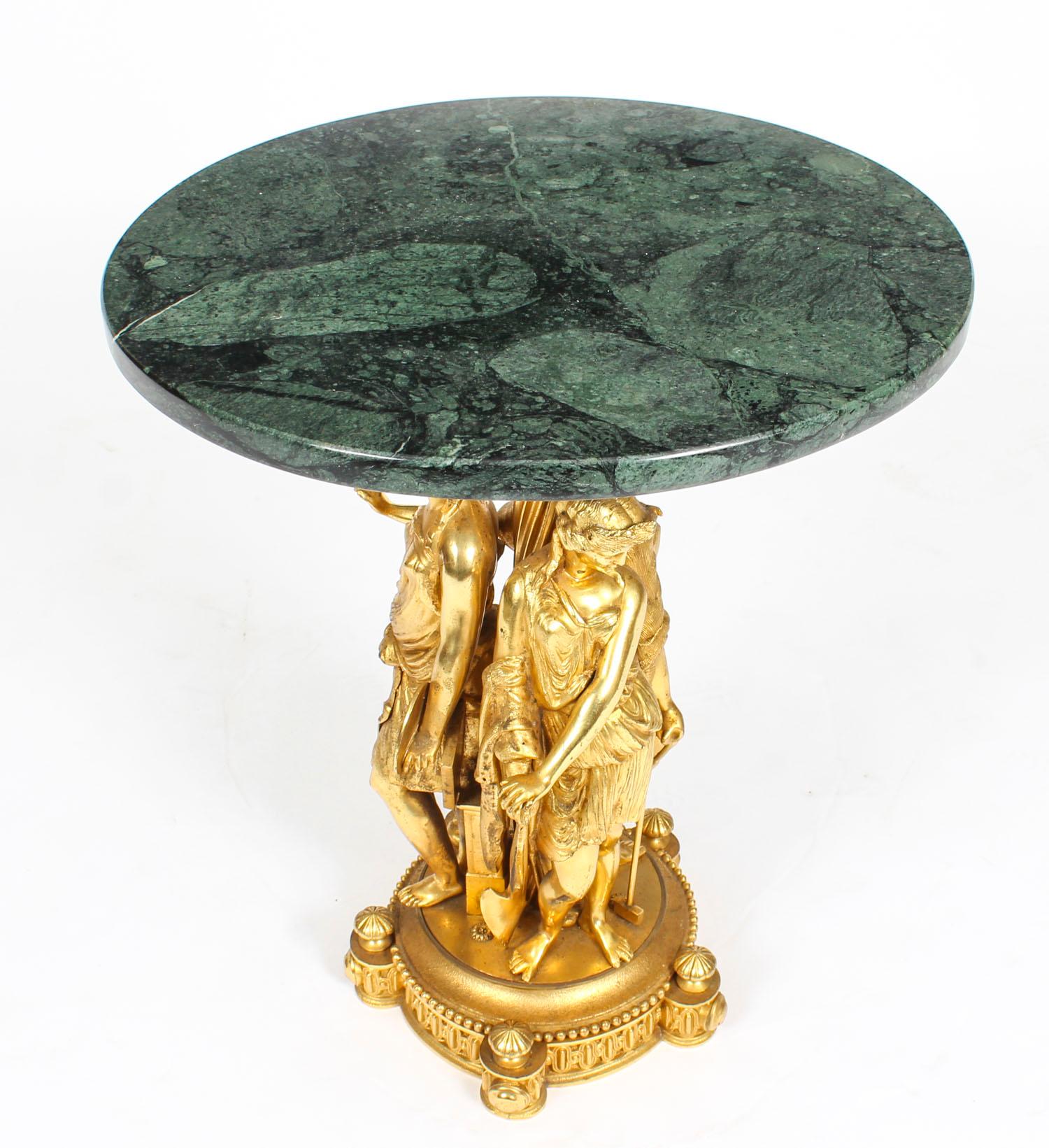 Antique Figural Group Ormolu and Marble Occasional Table 19th Century 12