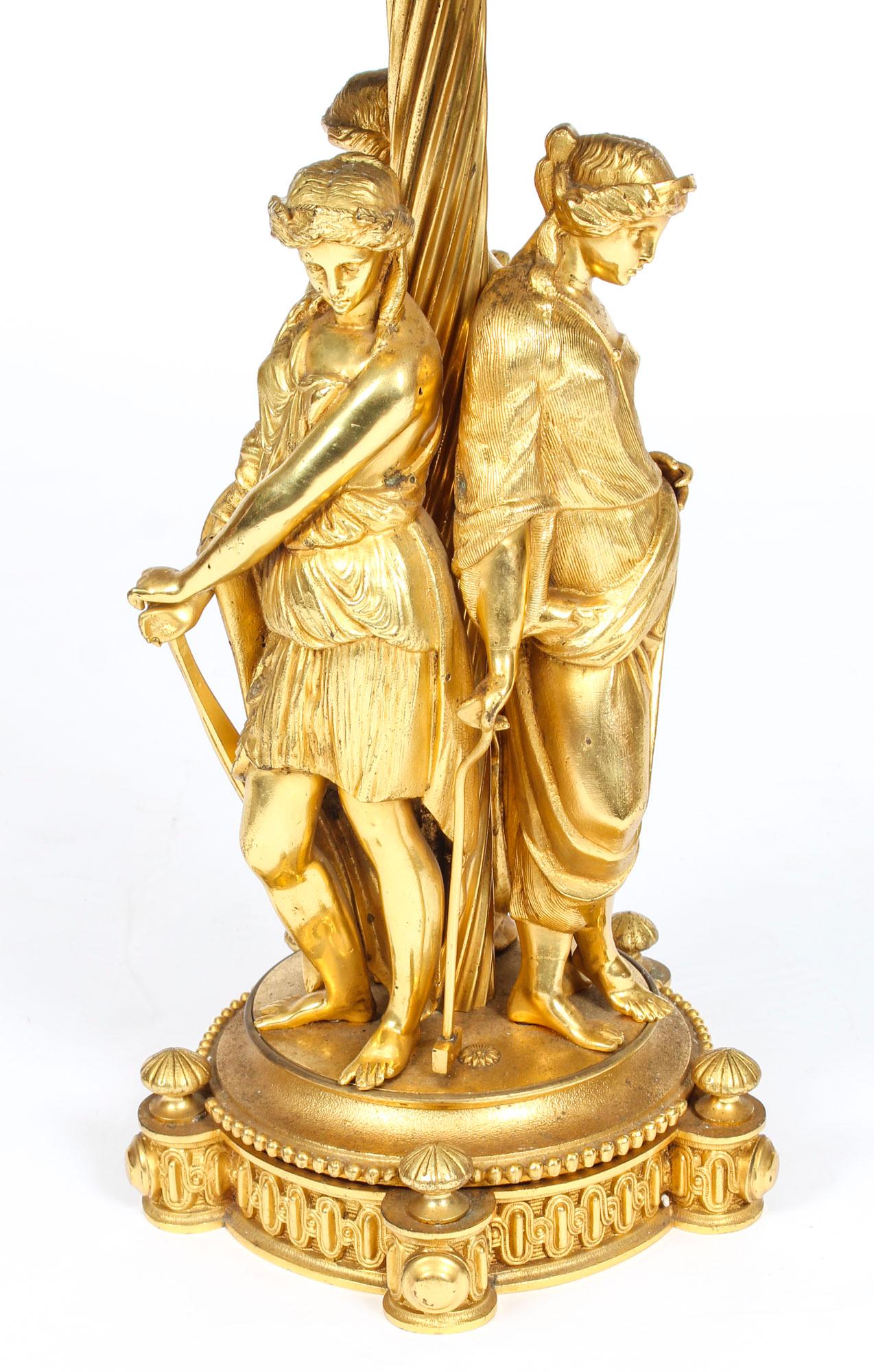 Late 19th Century Antique Figural Group Ormolu and Marble Occasional Table 19th Century