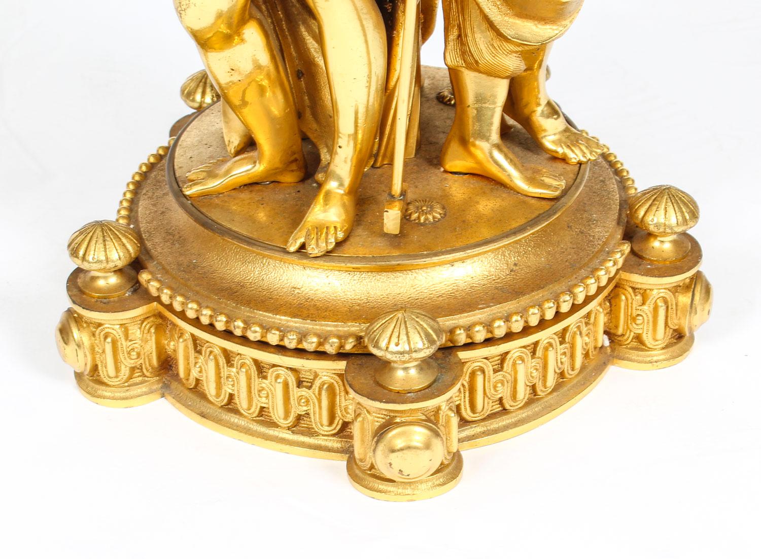 Antique Figural Group Ormolu and Marble Occasional Table 19th Century 1