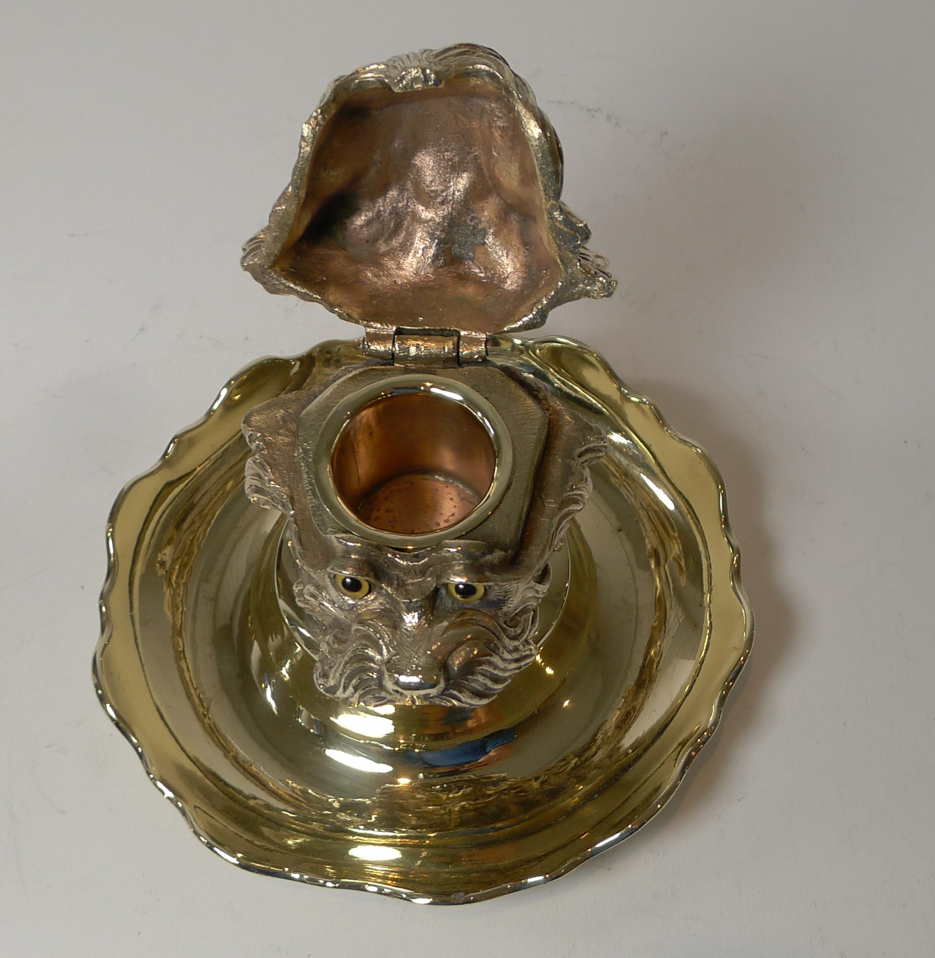 Antique Figural Inkwell, Greyfriars Bobby, Dog, c.1880 In Good Condition In Bath, GB