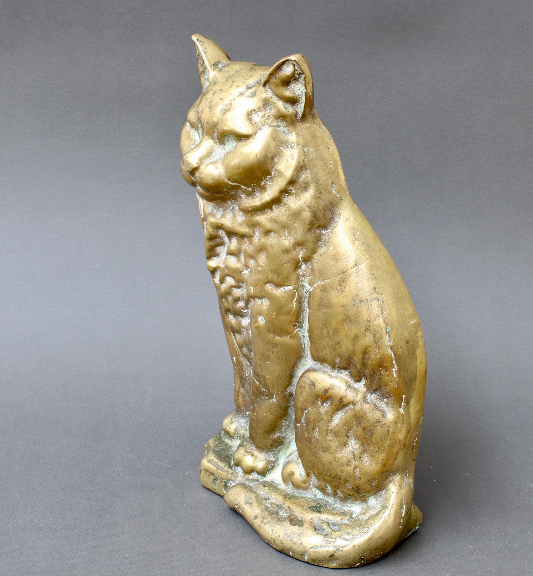 Antique Figural Italian Cast Bronze Cat (circa 1920s) In Good Condition For Sale In London, GB