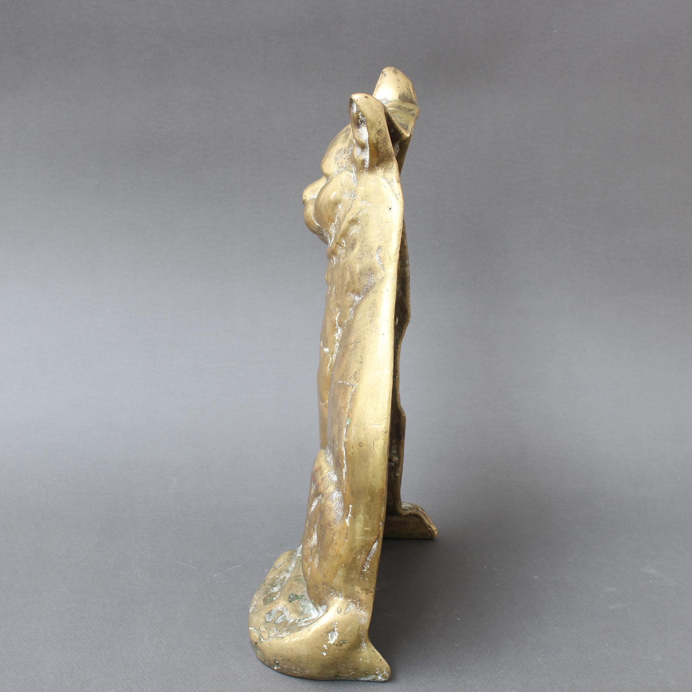Moulage Chat Figural Italien en bronze moulé (circa 1920s) en vente