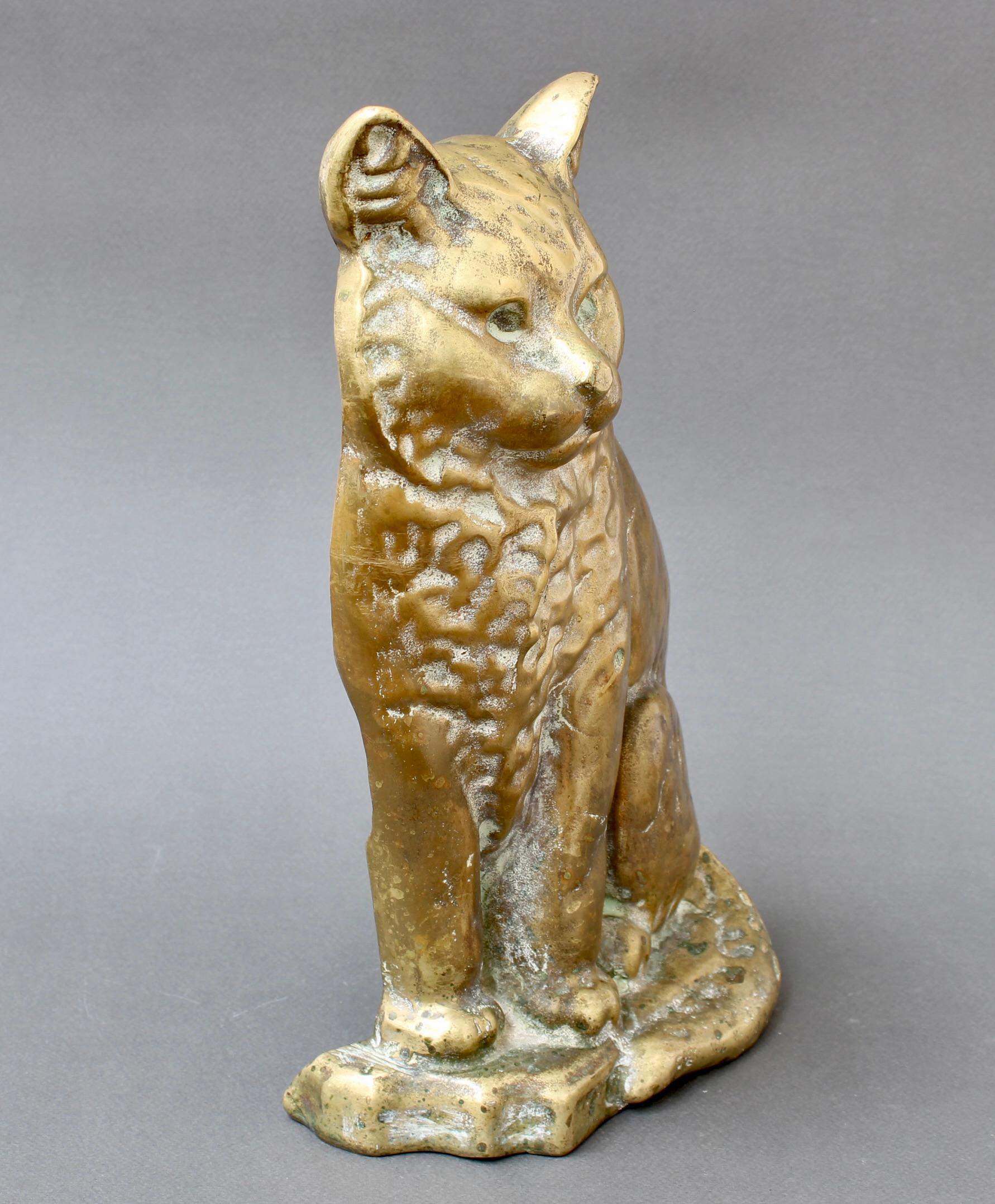 Antique Figural Italian Cast Bronze Cat (circa 1920s) For Sale 3
