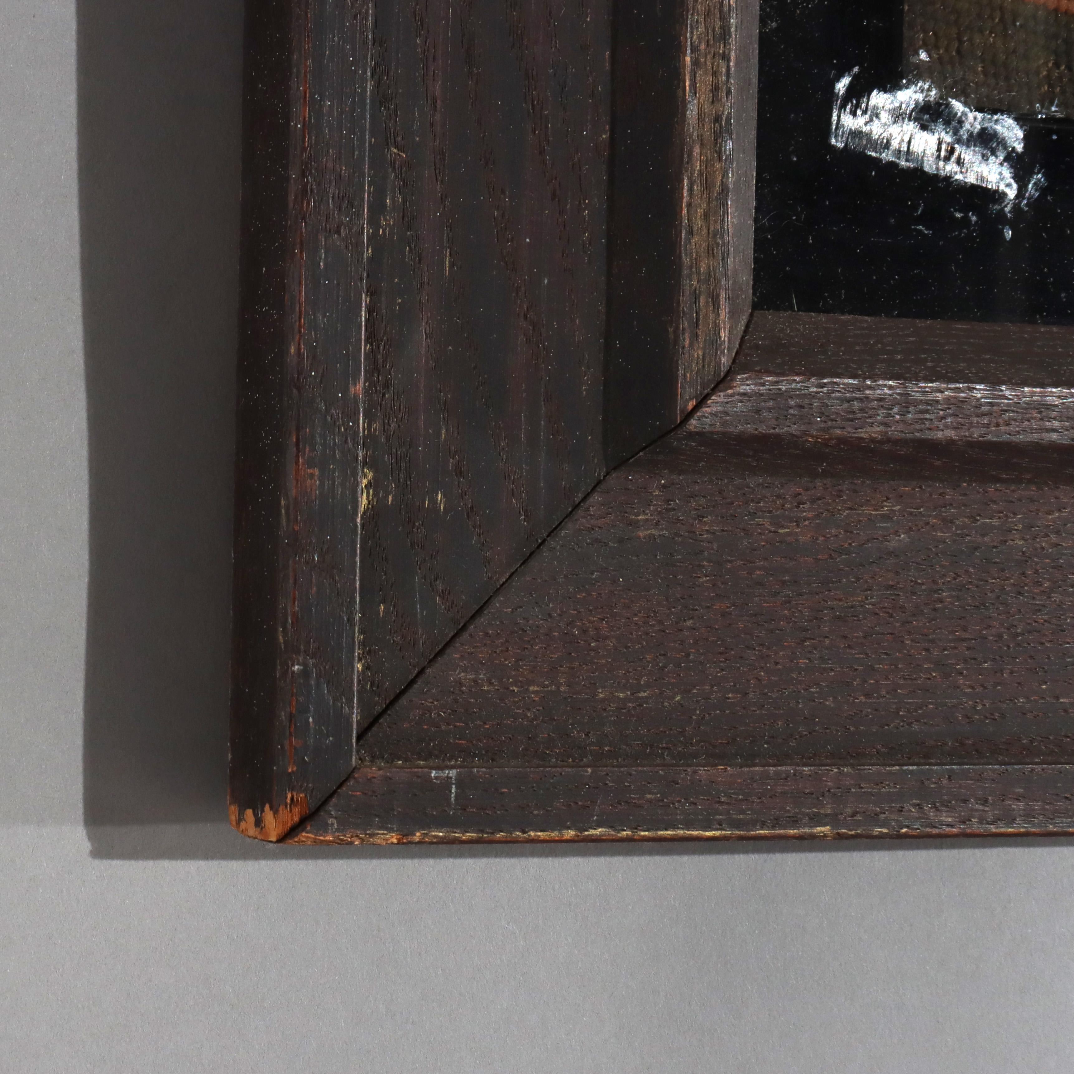 Antike Figural Needlepoint Porträt von zwei Frauen & ein Hund C1890 im Angebot 3