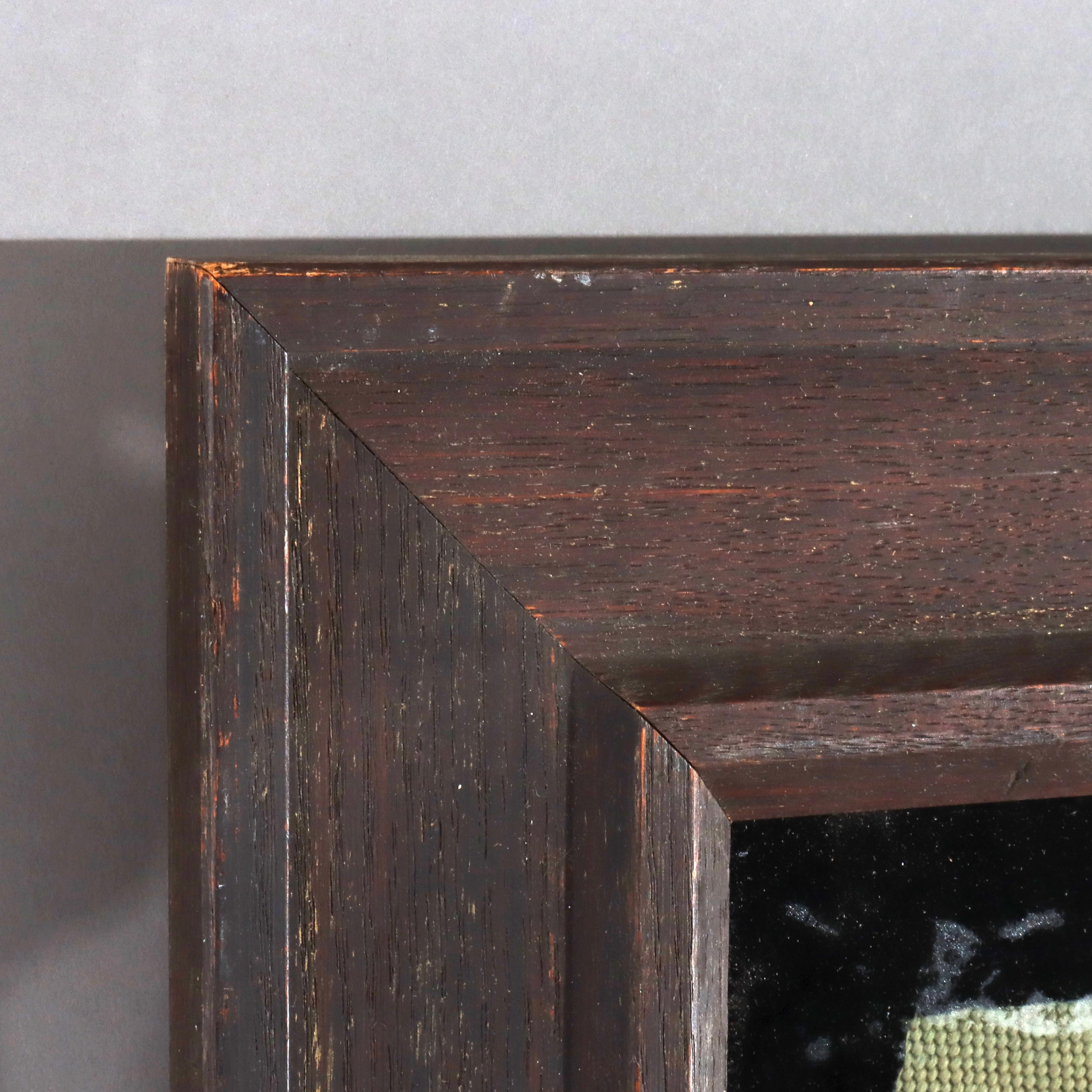 Antike Figural Needlepoint Porträt von zwei Frauen & ein Hund C1890 im Angebot 4