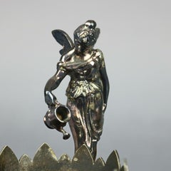Antique Figural Silver Plate Classical Tufts School Fairy & Tulip Spooner