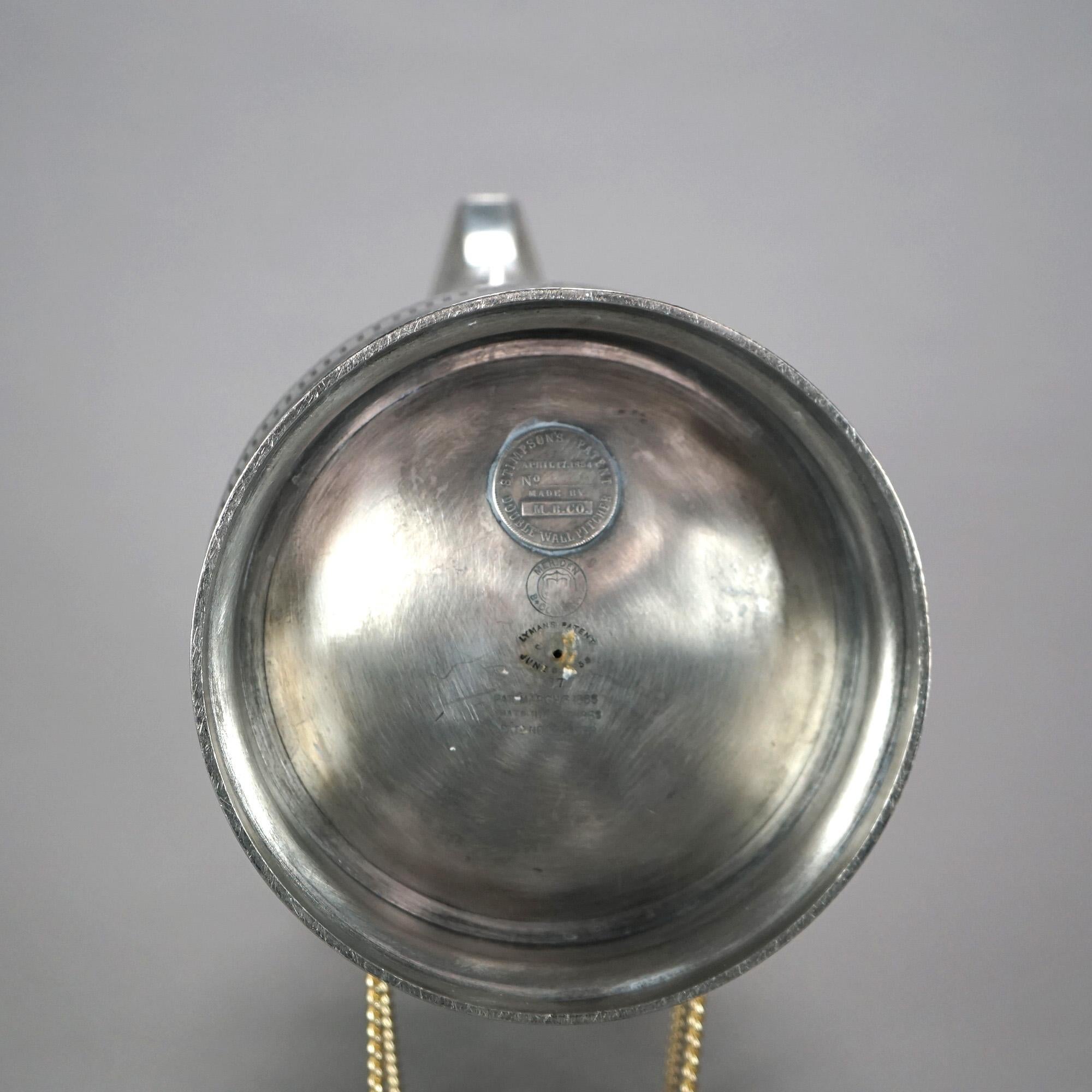 Antique Figural Silver Plated Insulated Water Pitcher C1890 For Sale 5