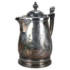 Antique Figural Silver Plated Pitcher C1890