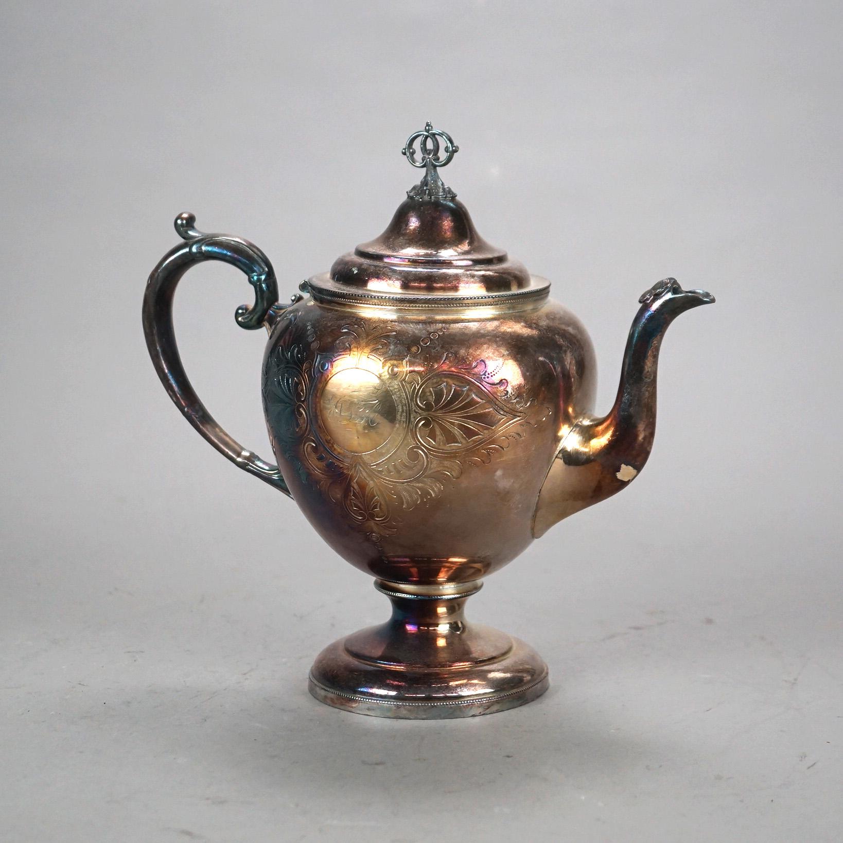 Théière ancienne figurative en métal argenté C1890 Bon état - En vente à Big Flats, NY