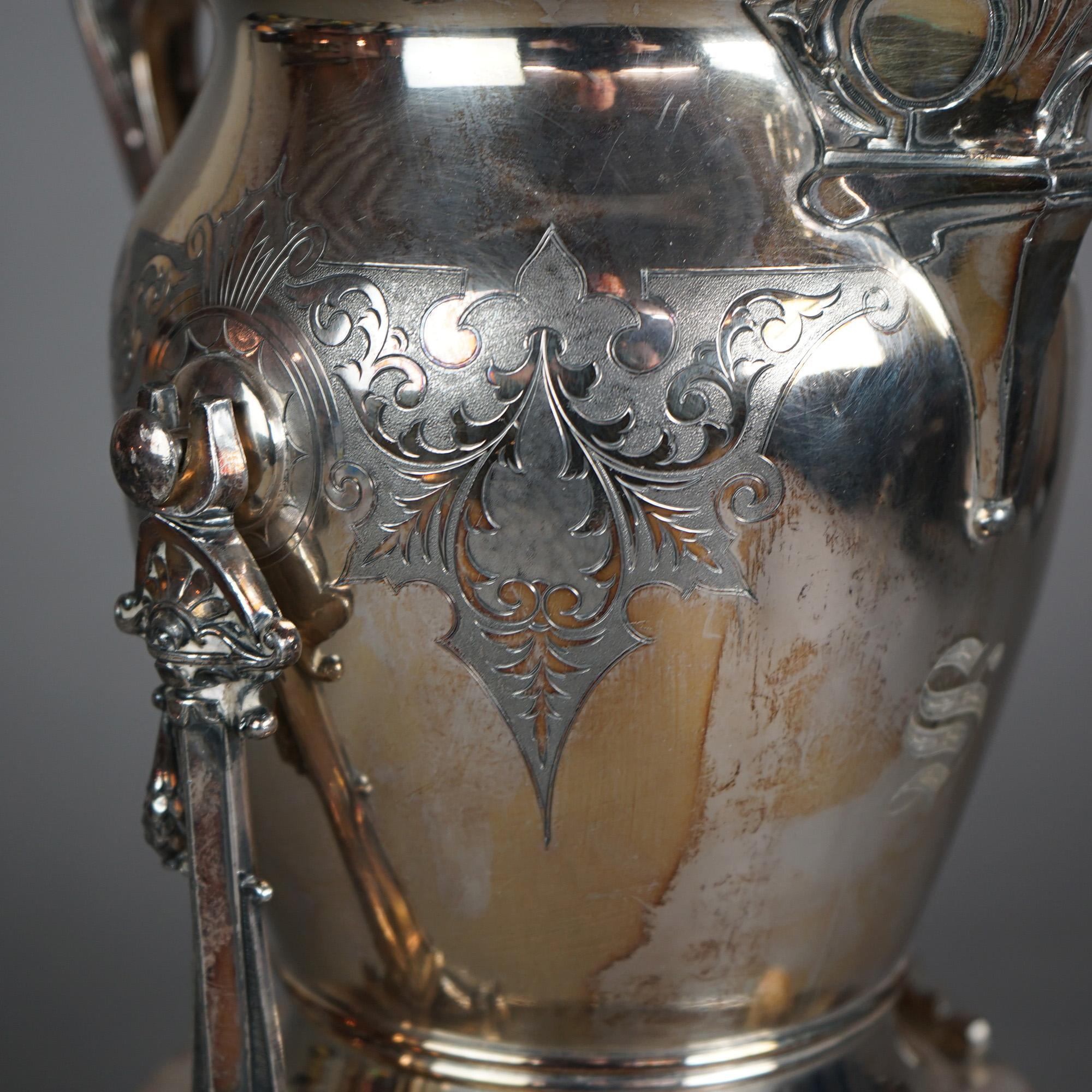 Antica teiera figurata inclinabile placcata in argento C1890 in vendita 7