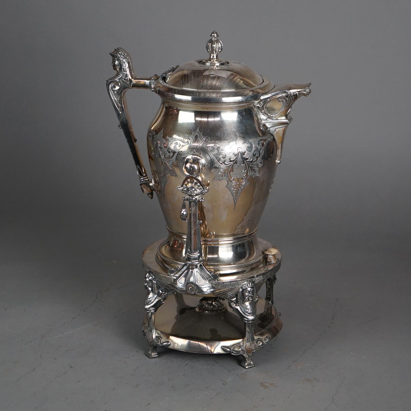Antica teiera figurata inclinabile placcata in argento C1890 in vendita 1