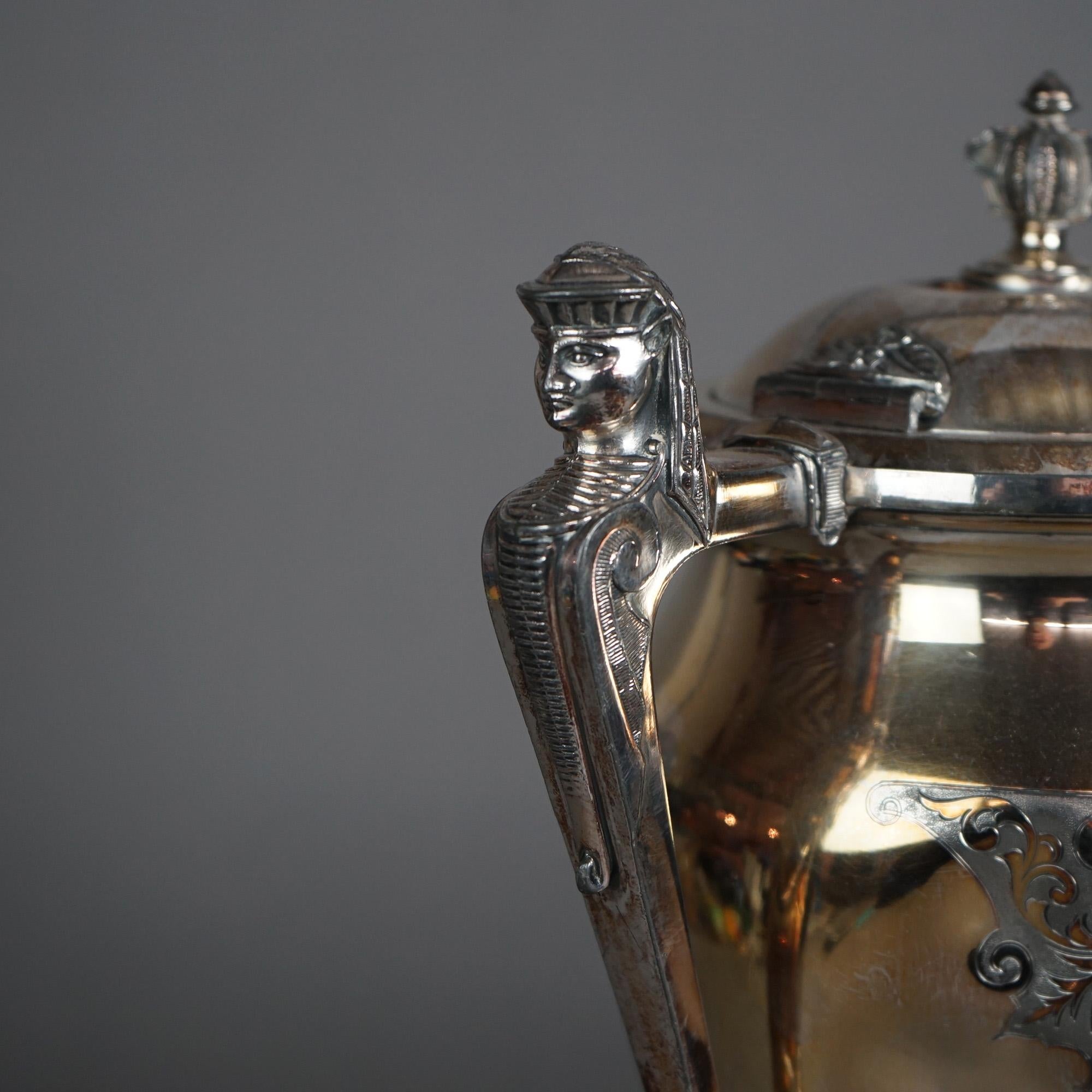 Antica teiera figurata inclinabile placcata in argento C1890 in vendita 3