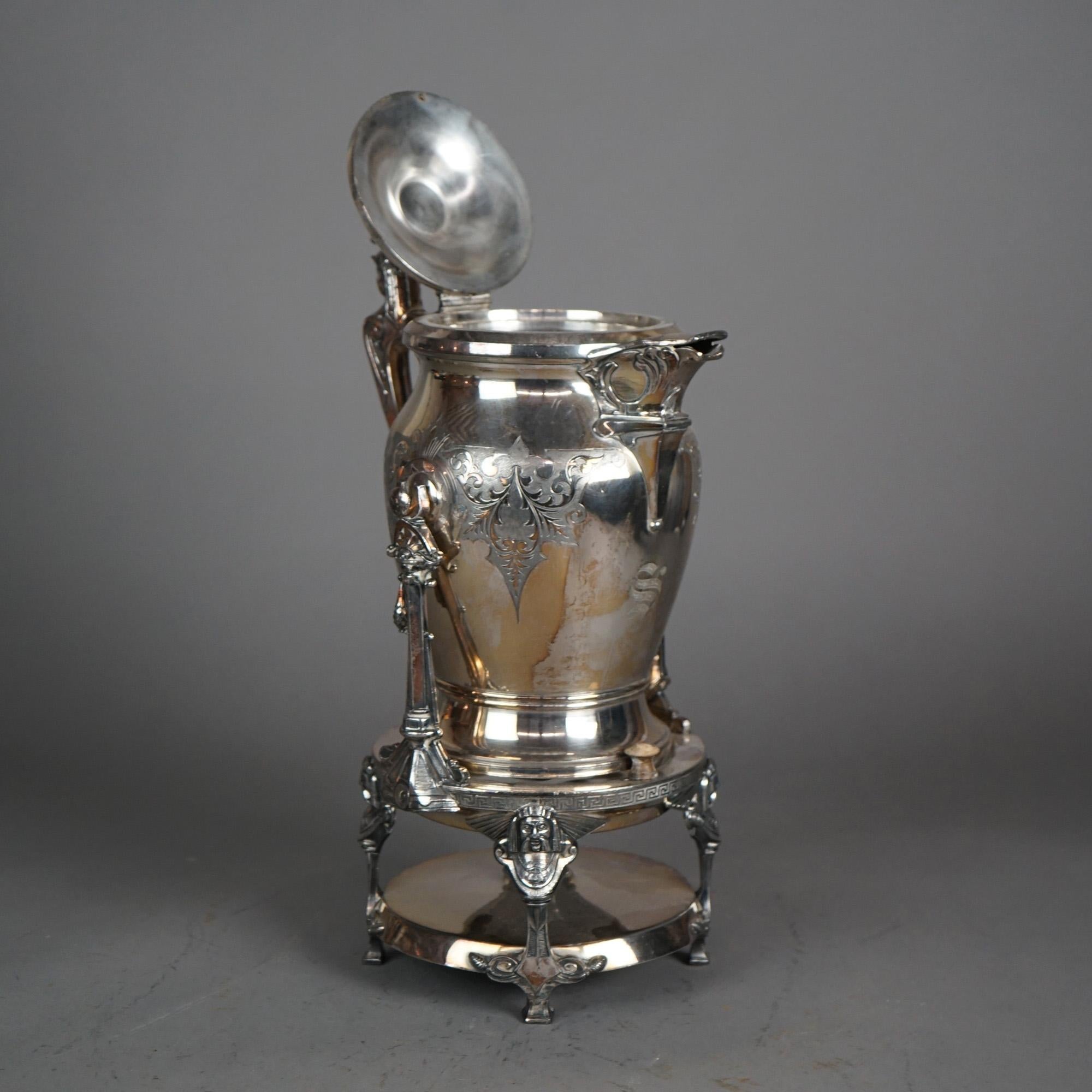 Antica teiera figurata inclinabile placcata in argento C1890 in vendita 4