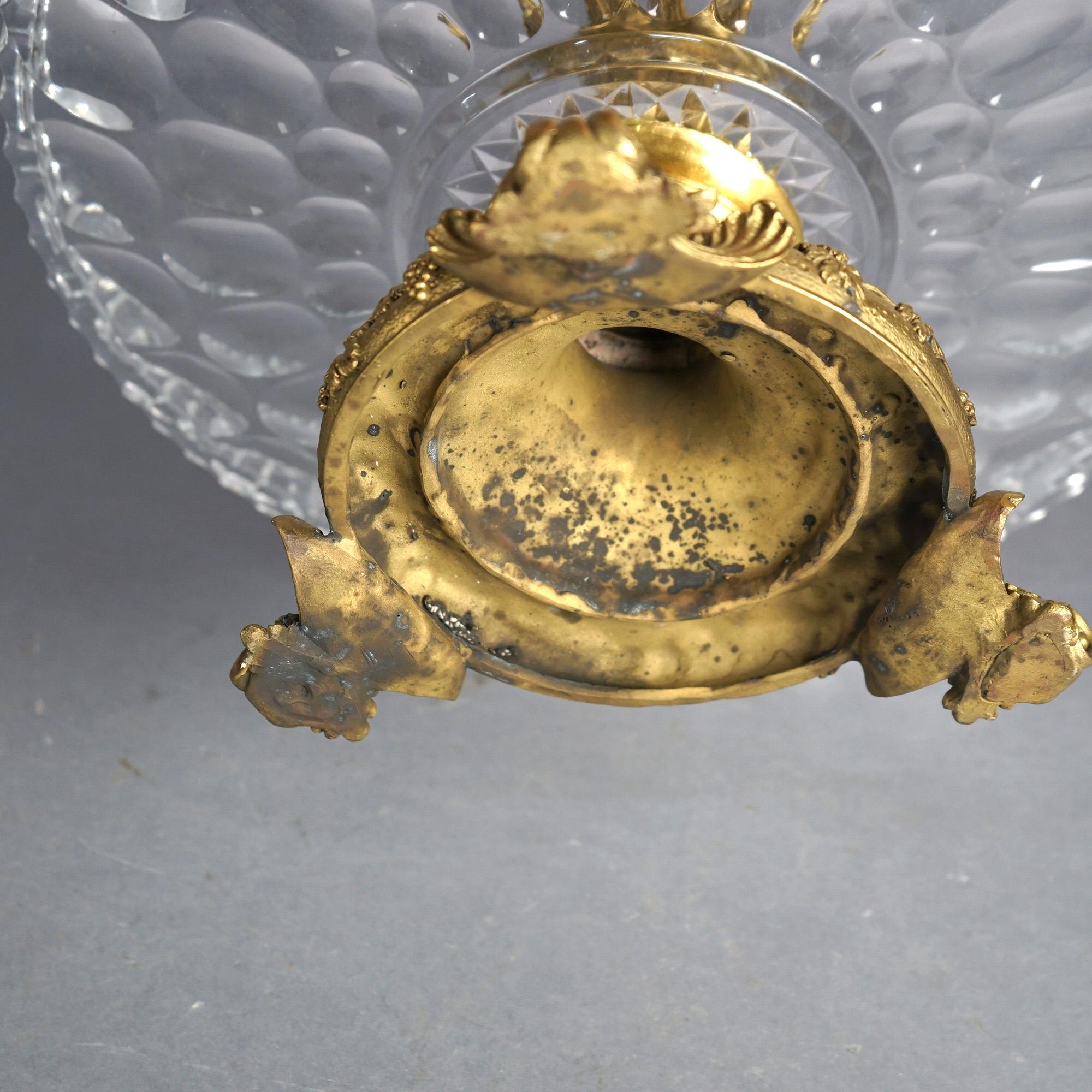 Antike Figural Drei Grazien Vergoldete Bronze & geschliffenes Glas Tazza Tafelaufsatz C1890 im Angebot 10