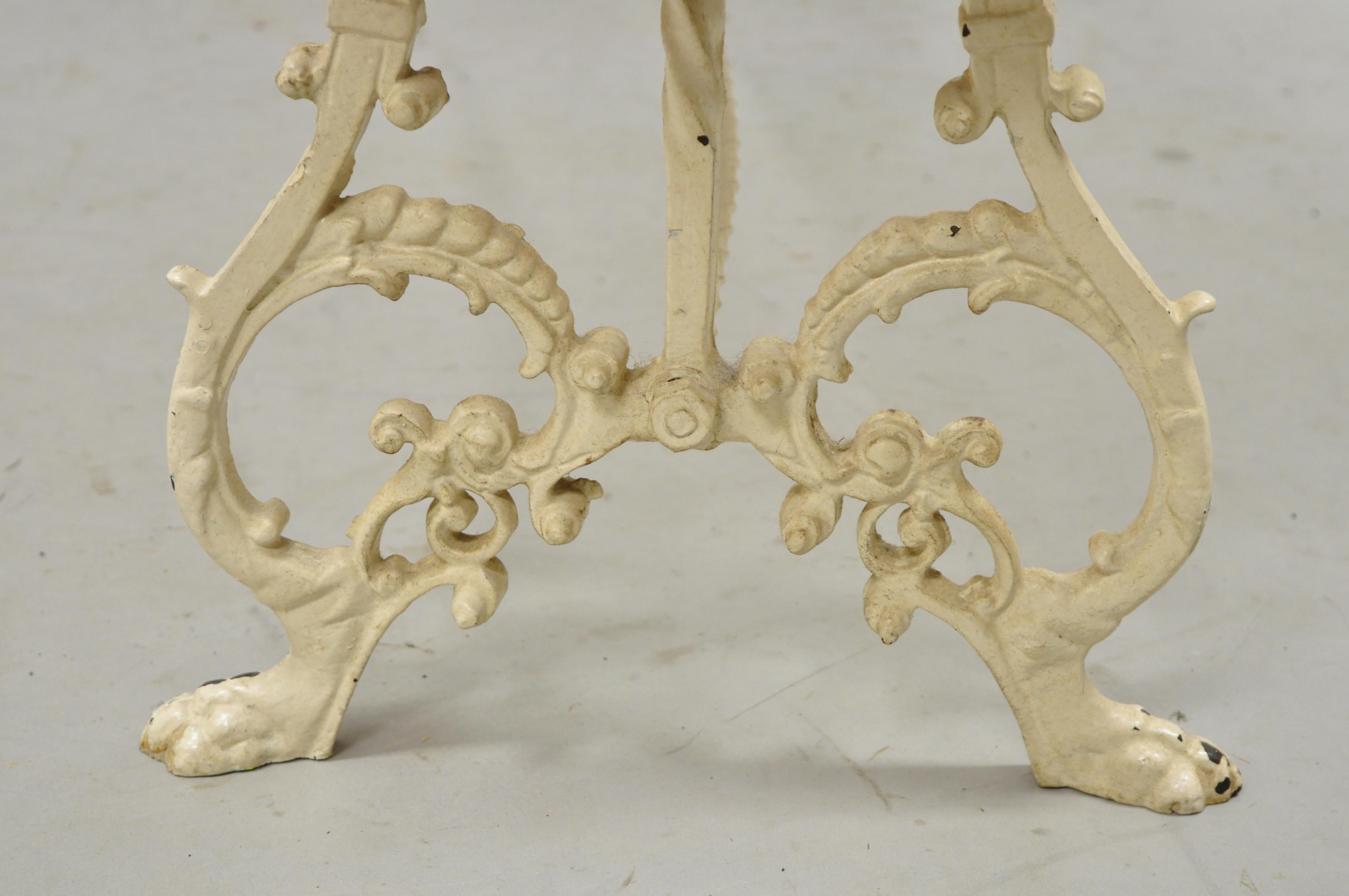 North American Antique Figural Victorian Cast Iron Paw Feet Kidney Shape Art Nouveau Bench