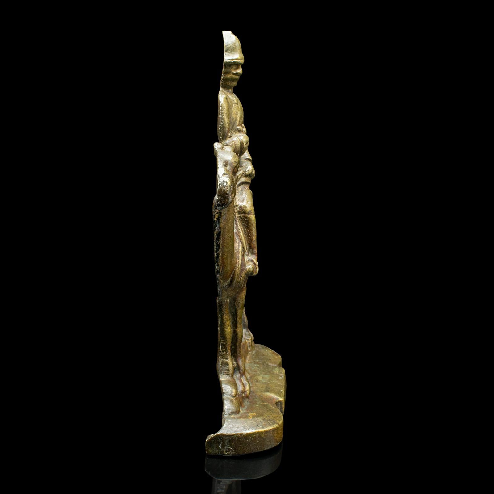 Late Victorian Antique Figurative Doorstop, Continental, Bronze, Decor, Door Keeper, Victorian For Sale