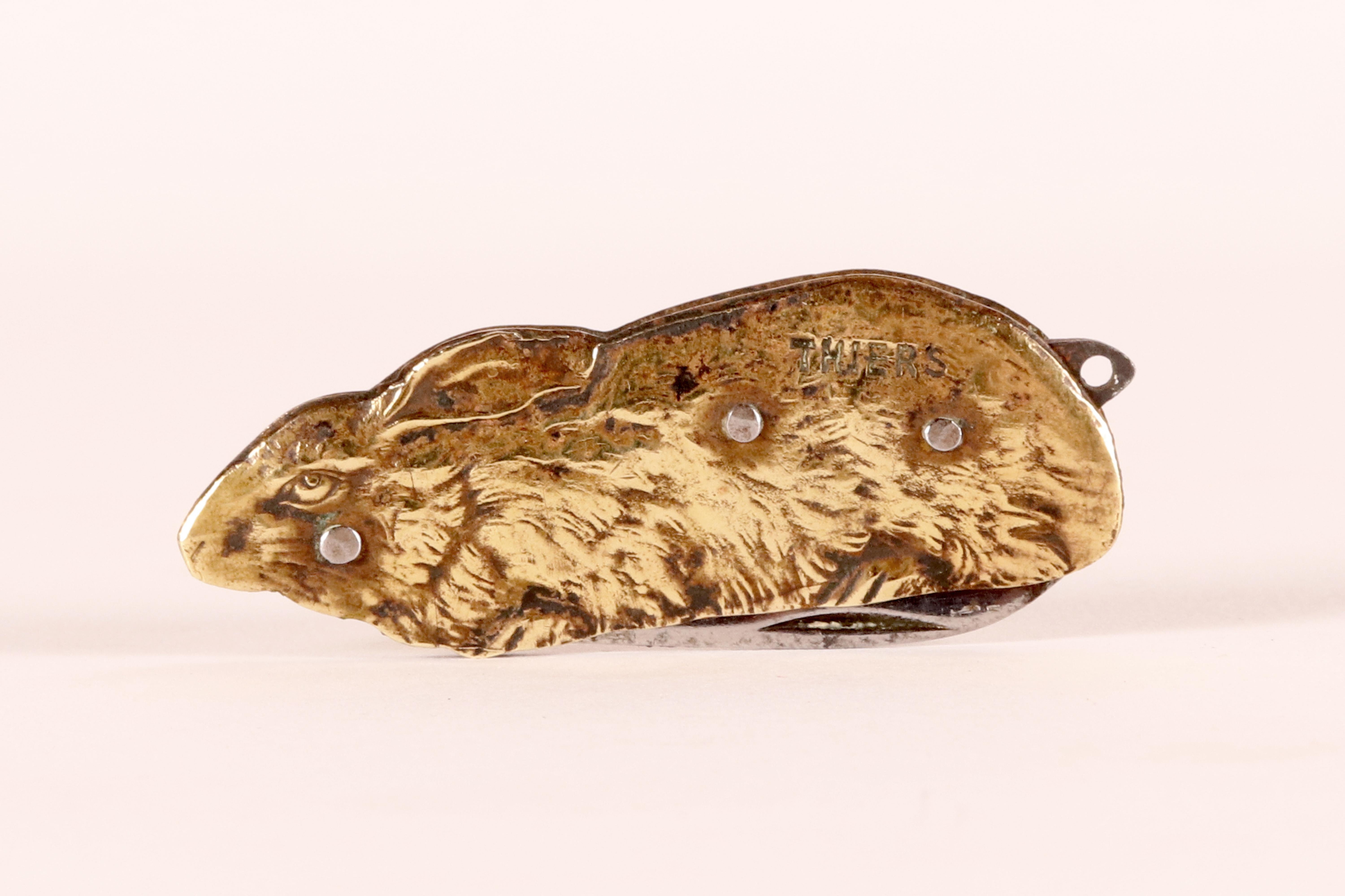 Antique figurative pocket knife, France 1920. In Good Condition For Sale In Milan, IT