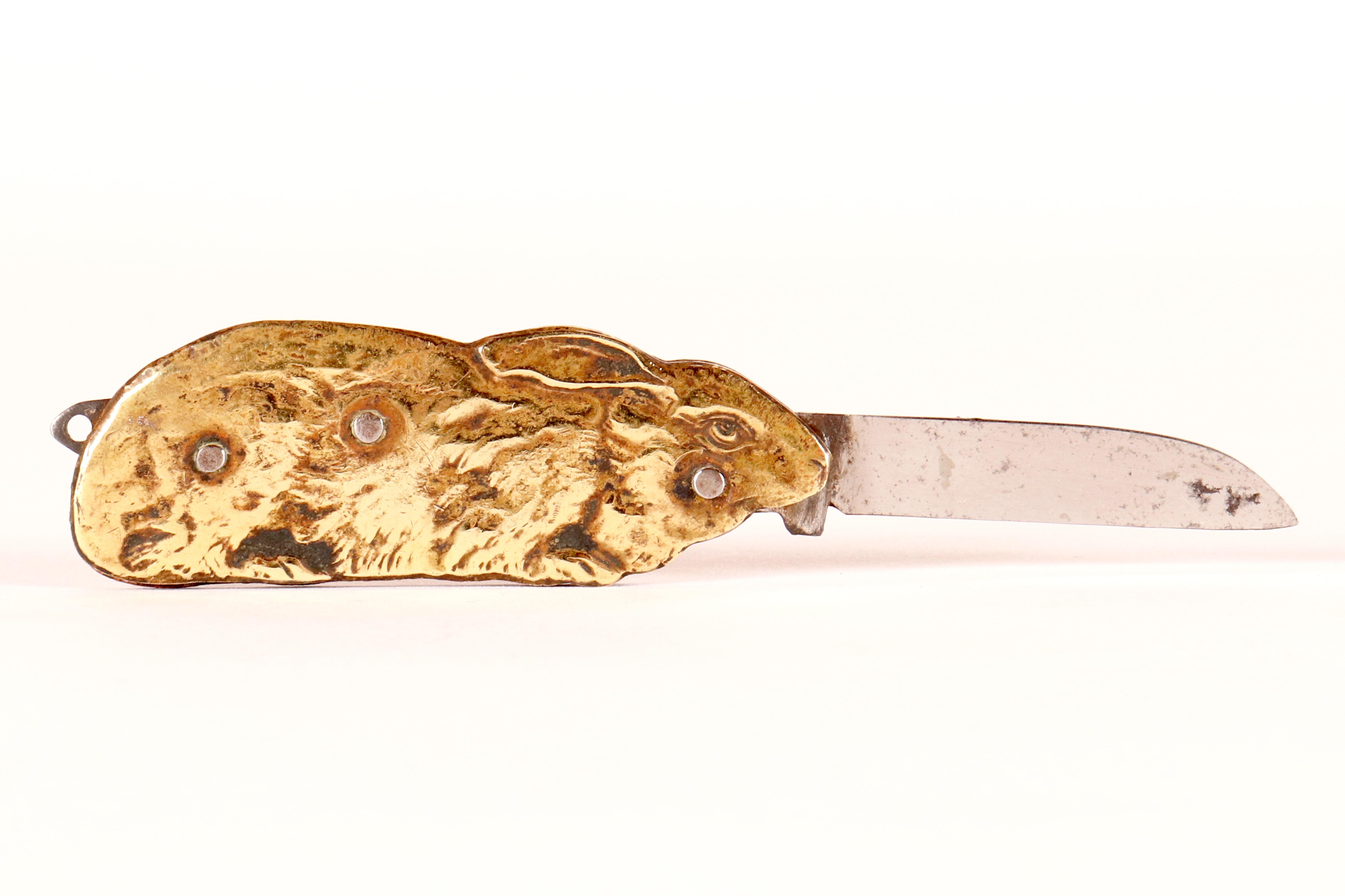 Antique figurative pocket knife, France 1920. For Sale 1
