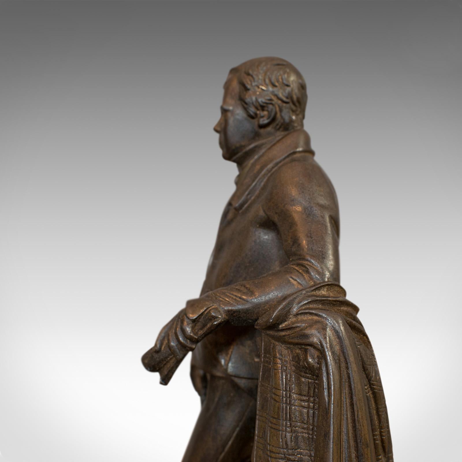 Antique Figure, Sir Walter Scott, Bronze, Statue, Poet, Victorian, circa 1880 5