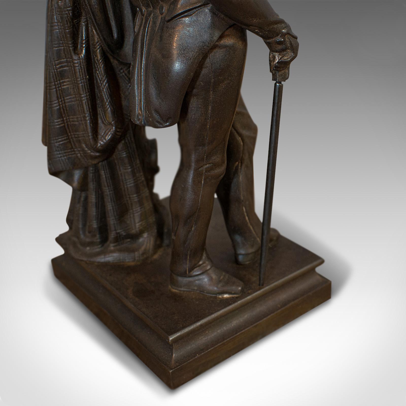 Antique Figure, Sir Walter Scott, Bronze, Statue, Poet, Victorian, circa 1880 7