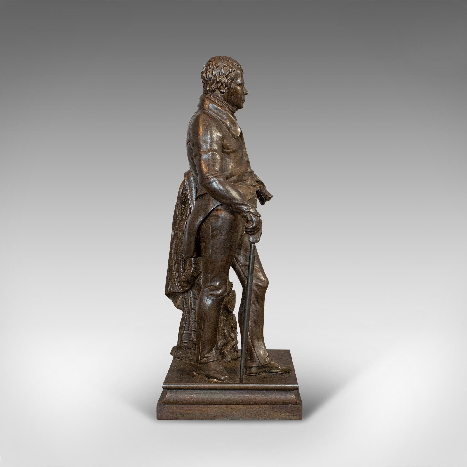Antique Figure, Sir Walter Scott, Bronze, Statue, Poet, Victorian, circa 1880 In Good Condition In Hele, Devon, GB