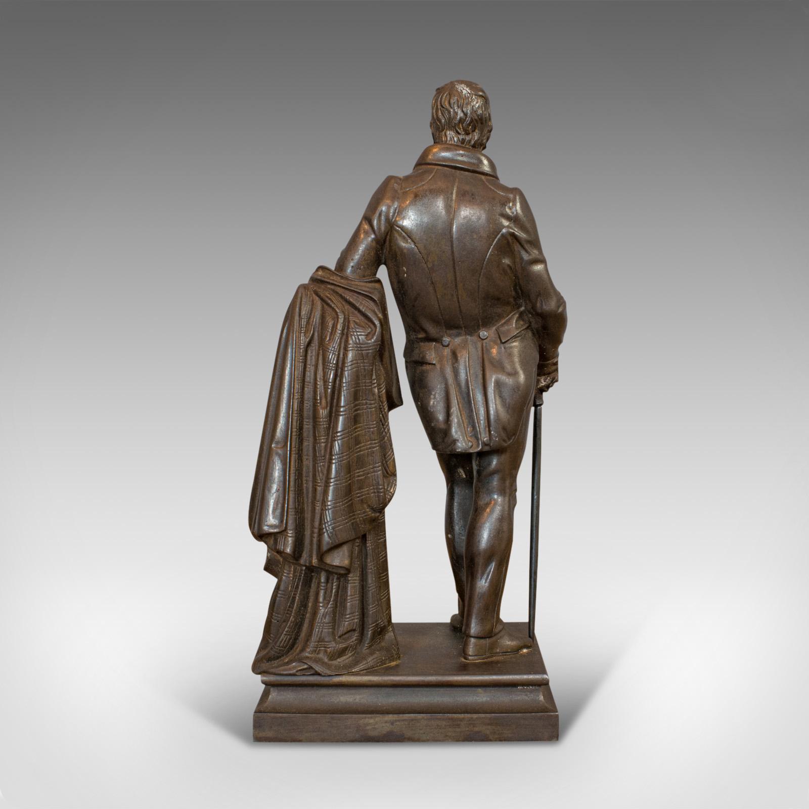 Antique Figure, Sir Walter Scott, Bronze, Statue, Poet, Victorian, circa 1880 1
