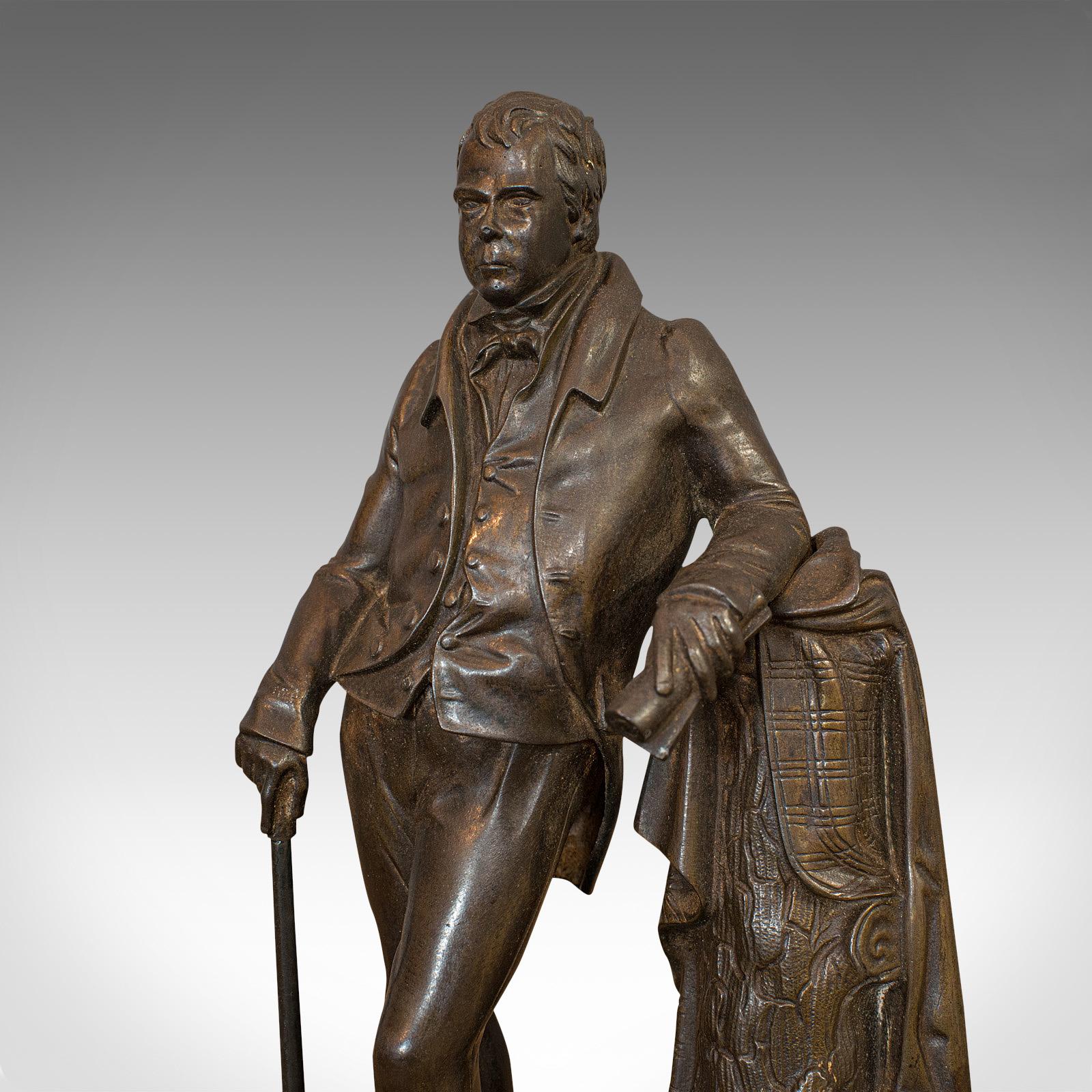 Antique Figure, Sir Walter Scott, Bronze, Statue, Poet, Victorian, circa 1880 2