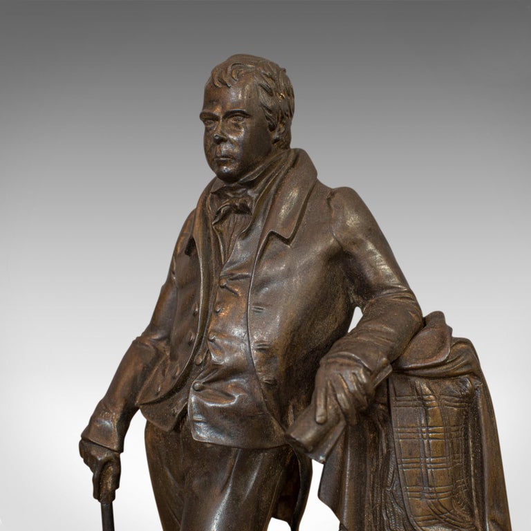 Antique Figure, Sir Walter Scott, Bronze, Statue, Poet, Victorian, circa 1880 For Sale 4