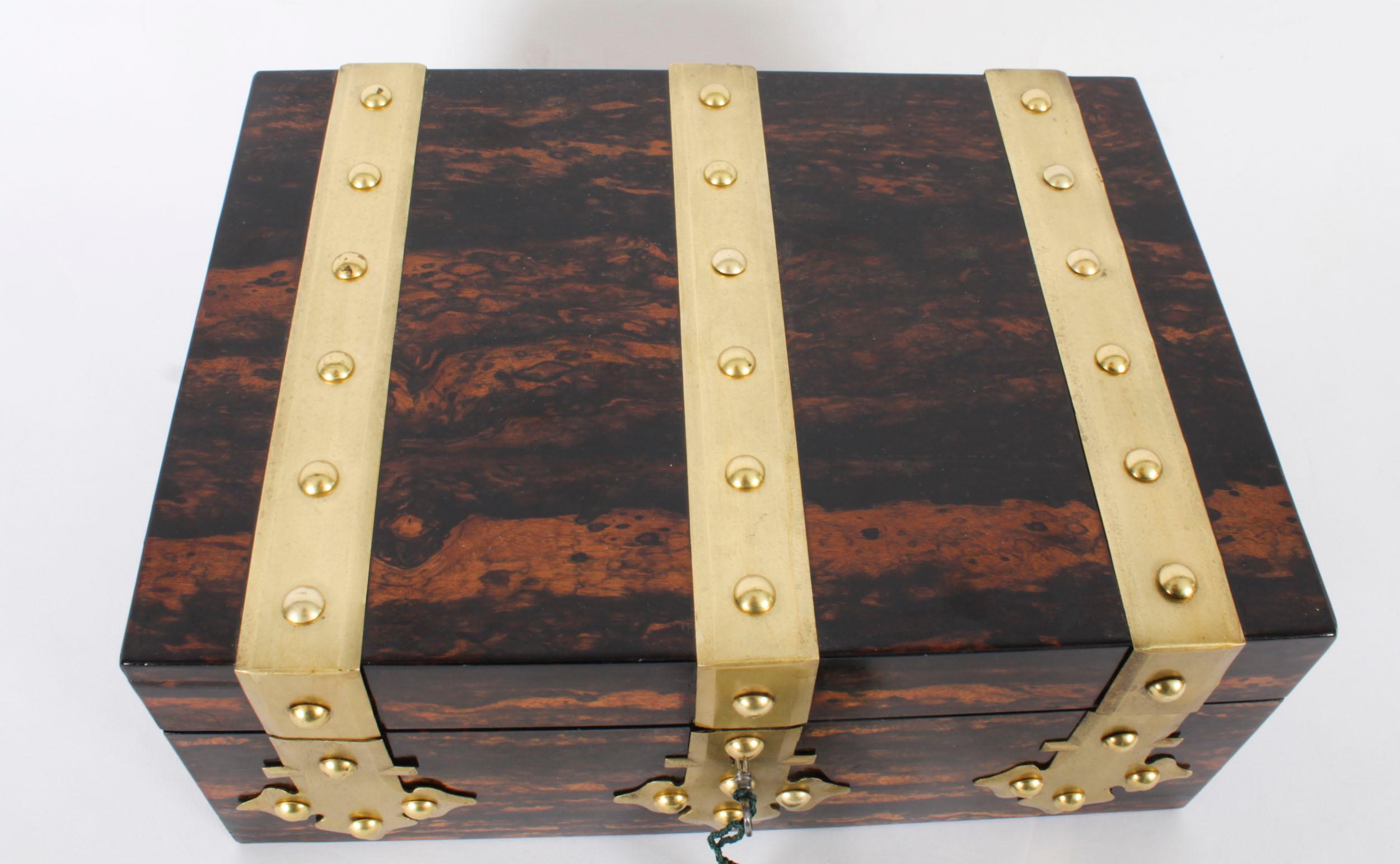 Antique Figured Coromandel Brass Box / Casket 19th Century 6