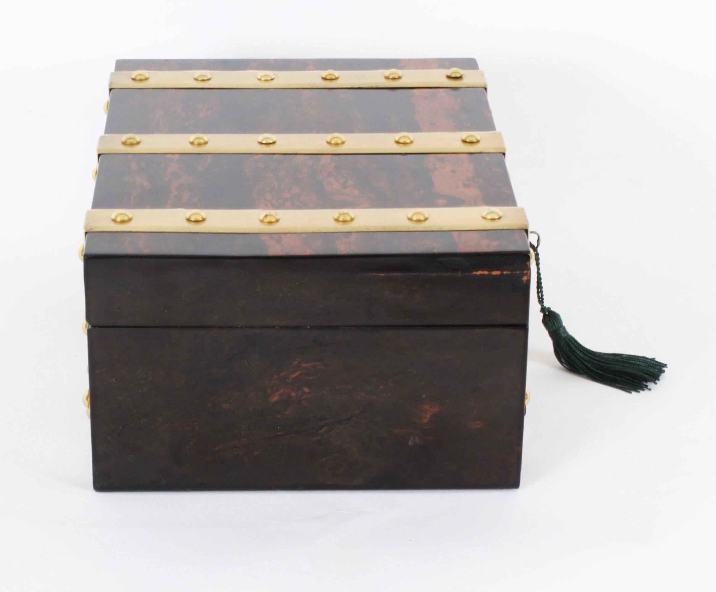 Antique Figured Coromandel Brass Box / Casket 19th Century For Sale 8