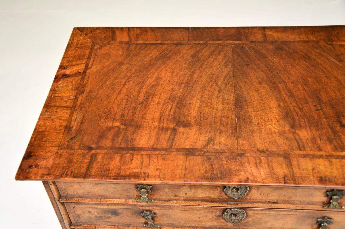 Antique Figured Walnut Chest of Drawers For Sale 4