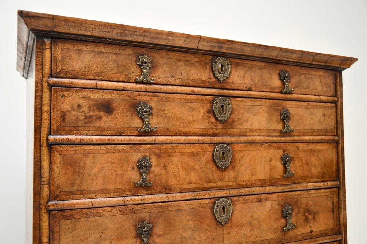 Antique Figured Walnut Chest of Drawers For Sale 6