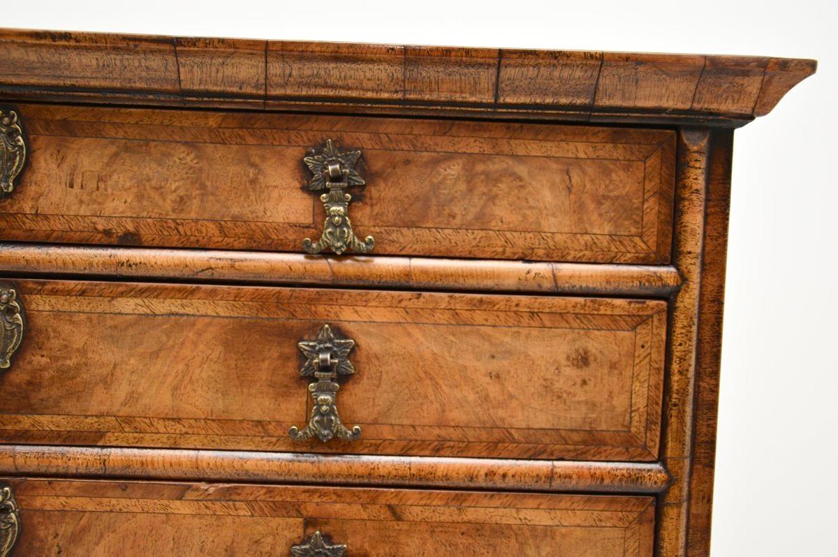 Antique Figured Walnut Chest of Drawers For Sale 7