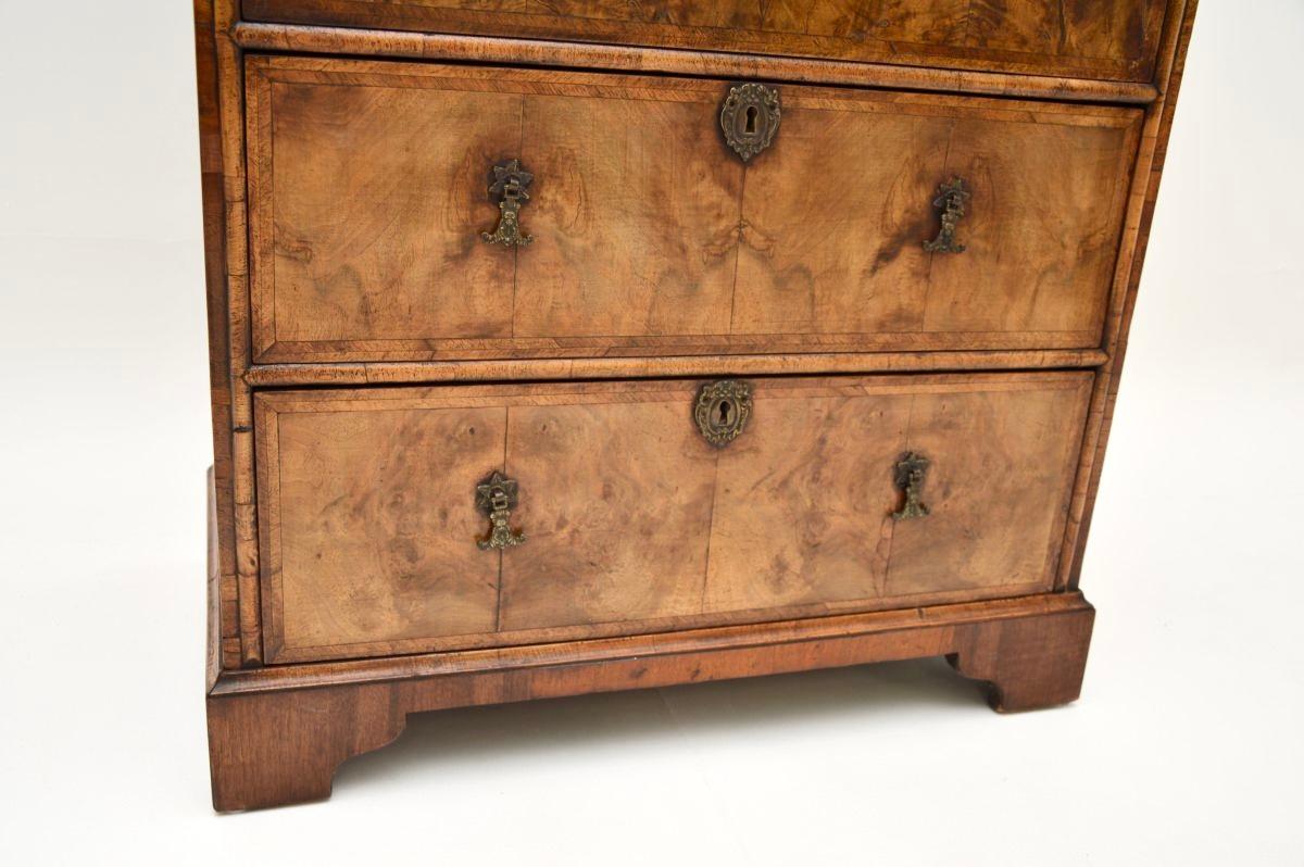 Antique Figured Walnut Chest of Drawers For Sale 9