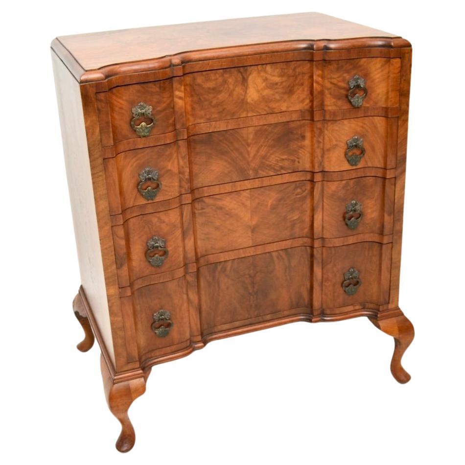 Antique Figured Walnut Chest of Drawers For Sale